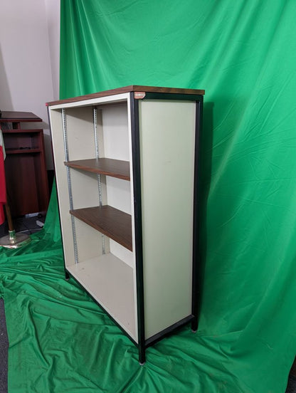 Wooden Bookcase with metal frame, 54" x 36" x14", Free delivery