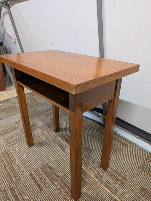 Wooden Side Table with Storage Shelf, 30" by 18"