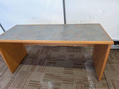 Wooden Office Table with Faux-Stone Top, 60" (W) x 24" (D) x 29" (H)