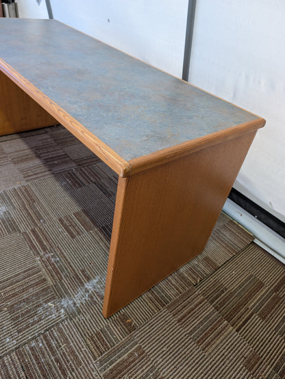 Wooden Office Table with Faux-Stone Top, 60" (W) x 24" (D) x 29" (H)